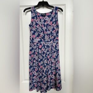 Women's Lands' End Paisley Print Dress - Blue and Pink